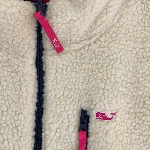Excellent Vineyard Vines fleece sherpa REVERSIBLE vest pink